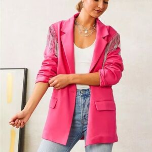 Hot Pink Rhinestone Blazer
